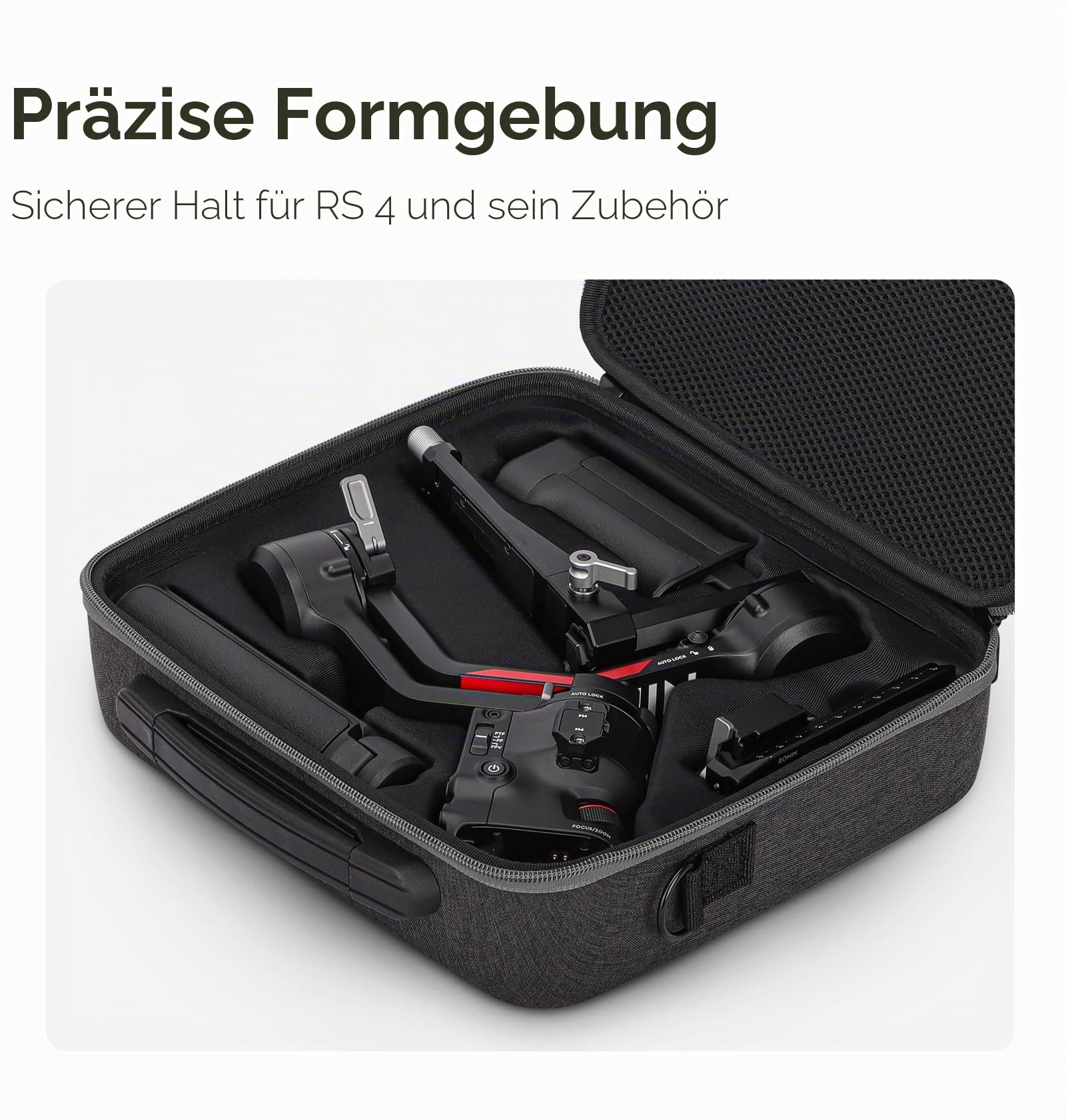 Multifunktionale Tragetasche für DJI RS4 mit Schultergurt, tragbare Tasche, Handtasche, Gimbal-Stabilisator, stoßfest, Hartschalen-Aufbewahrungskoffer, grau