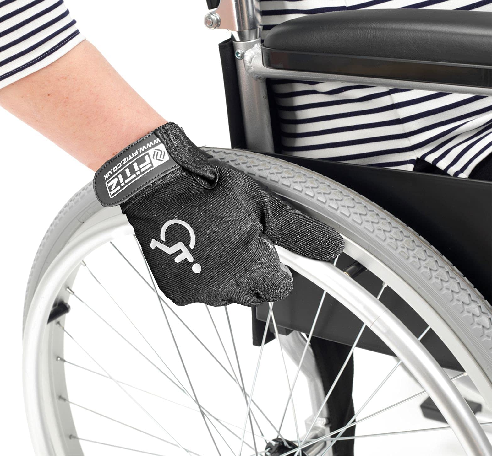 Guantes de Ciclismo para Silla de Ruedas, de Piel auténtica, Acolchados, Transpirables, sin Dedos, con Agarre Antideslizante