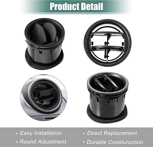 Miniatura 7 de X AUTOHAUX 2 piezas de ventilación de aire para salpicadero de aire acondicionado 8L3Z19893BA Interior delantero AC Vent para Ford F-150 2004-2008