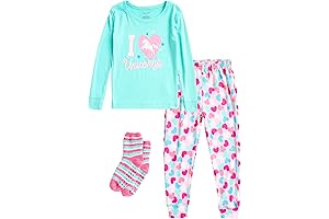 Rene Rofe Baby Girls' Pajama Set – 2 Piece Critter Sleepwear Shirt and Joggers (2T-4T)