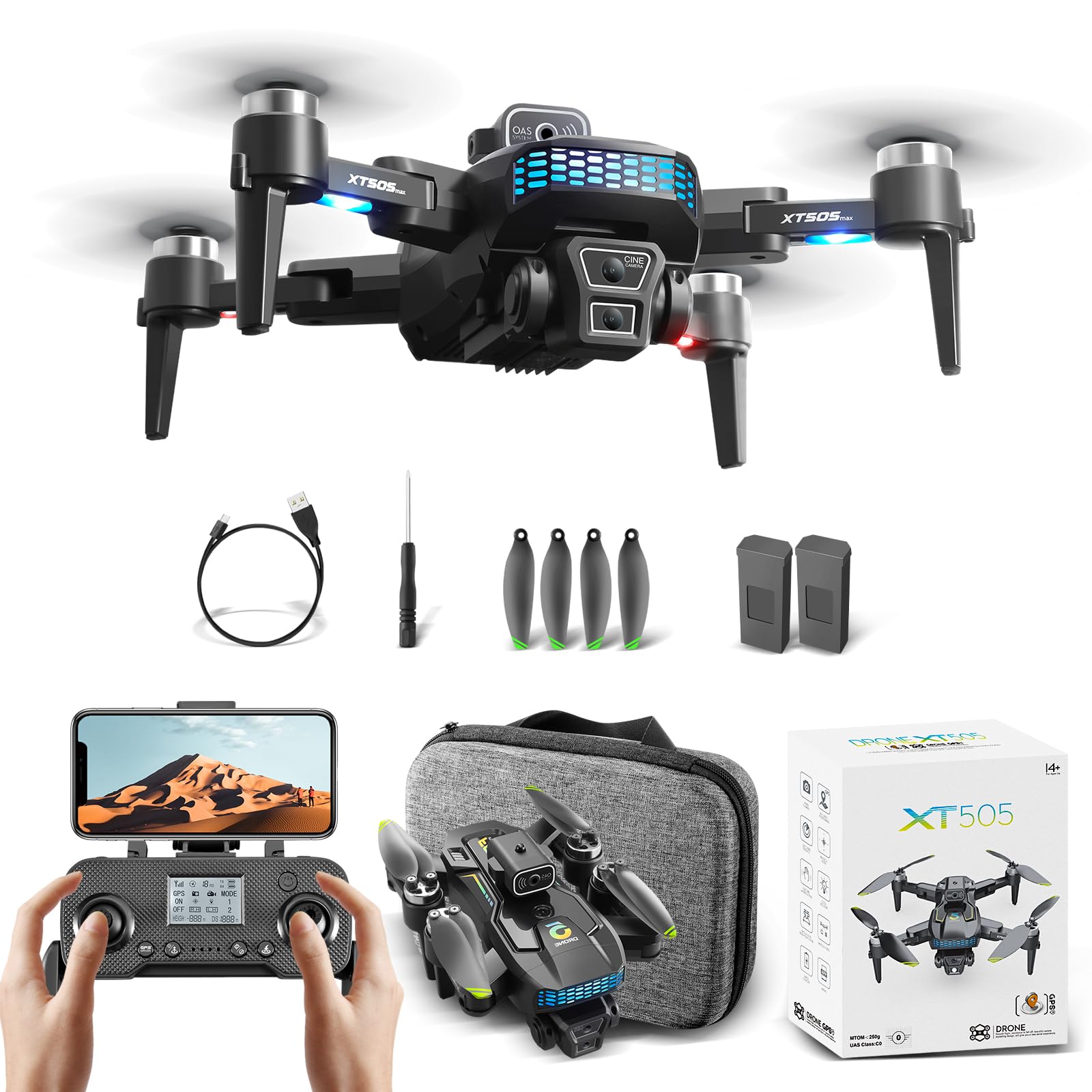 Drone com Câmera 4K, Controle Remoto, GPS Câmera HD, Wi-Fi, 1200m de Alcance Gps