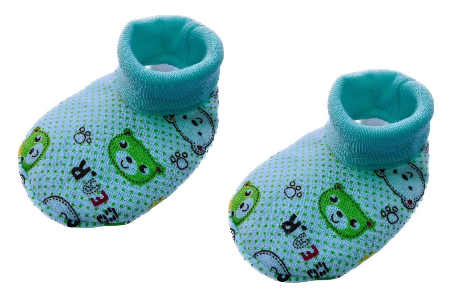 Ilsha0 to 6 Month Baby Printed/Plain Cotton Booties/Shoes in (Multicolour) (Color and Design May Vary)