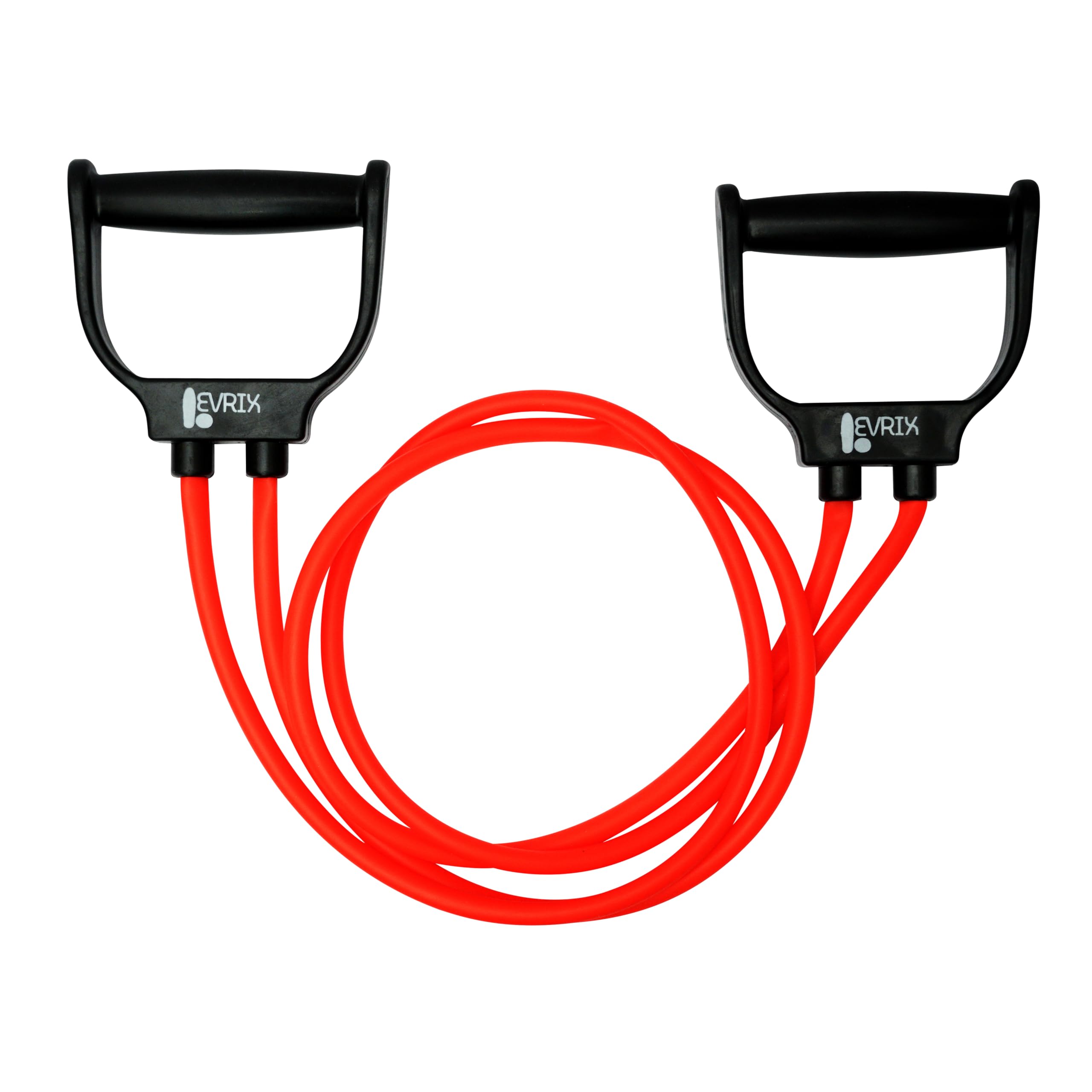 Double Toning Resistance Tube Exercise Band with Foam D Handle for Home Gym Workout Stretching Pilates Training Men Women (Red)-image-19