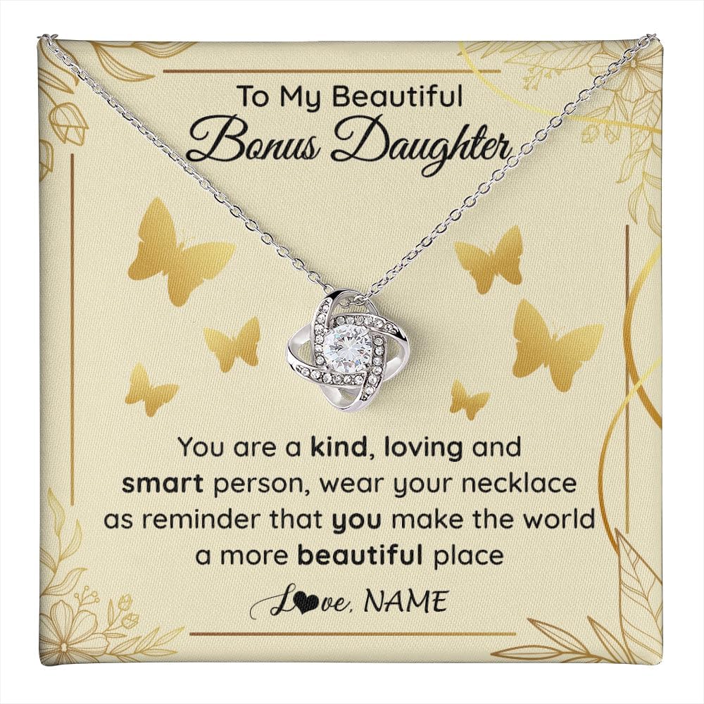 Yametee Personalized To My Bonus Daughter I Love You Forever Necklace From Stepmom Dad Horse Stepdaughter Birthday Jewelry Christmas Customized Gift Box Message Card