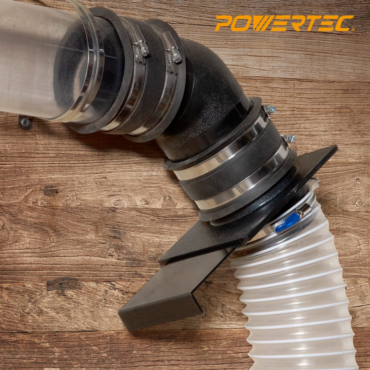 Coude ABS 45° - 4 Pouces - Pour Aspiration Poussière Powertec - Connexion Tuyau Flexible