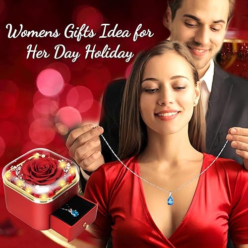 Miniatura 4 de Rosa roja real preservada, regalos de rosas eternas para mamá de hija, mujeres, mamá, esposa, regalos de rosa para el día de la madre para su novia,