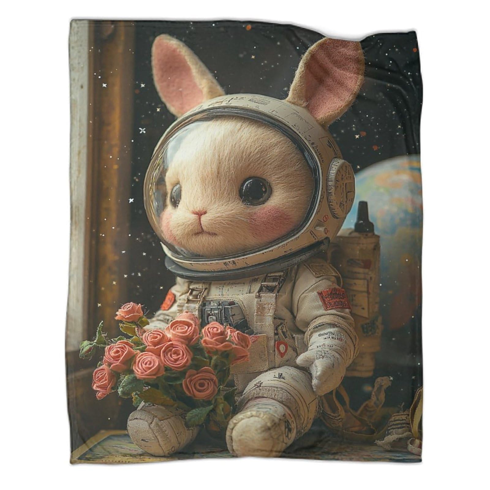 Couverture douce pour lapin en flanelle thermique et imprimé 3D