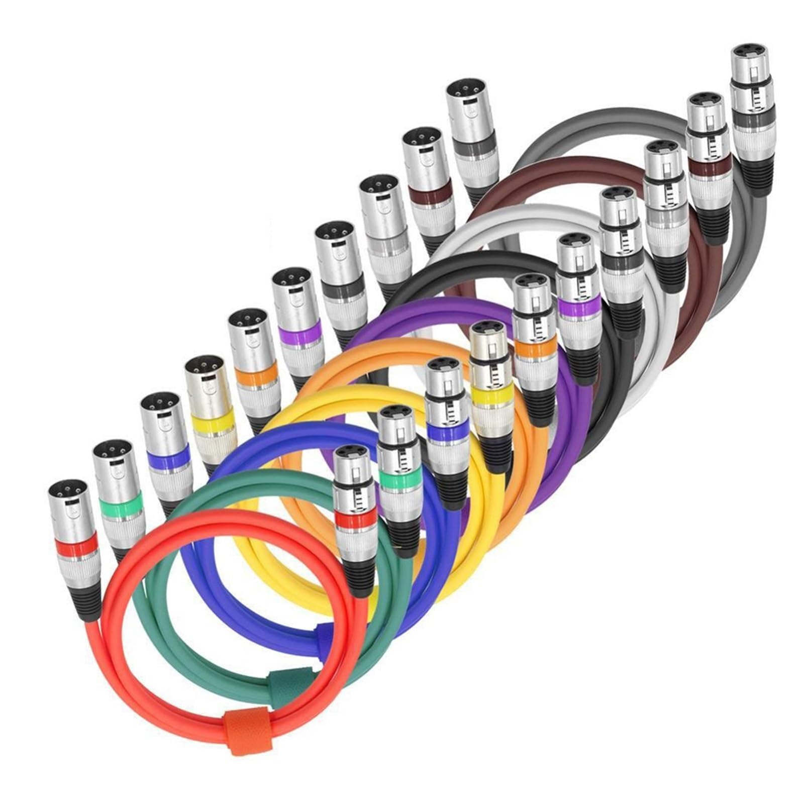 Cavo 3Pin Xlr Cavo audio maschio-femmina M/F pellicola schermata per microfono mixer amplificatore luce palcoscenico confezione da 10 (colore: modello 2, dimensioni: 1m)