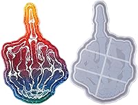 Vista 1 de Molde de resina epoxi de cristal DIY, proporción de mano, cráneo, dedo medio, placa de espejo de mano, molde de silicona para resina erecta dedo