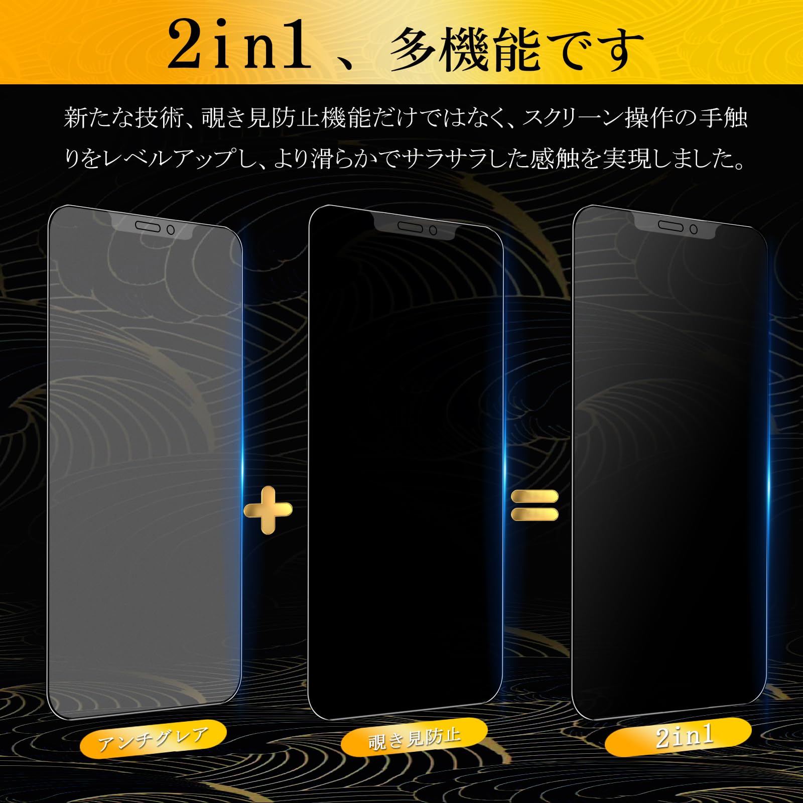 Amazon | 【アンチグレア + のぞき見防止】 iPhone12 用 ガラス