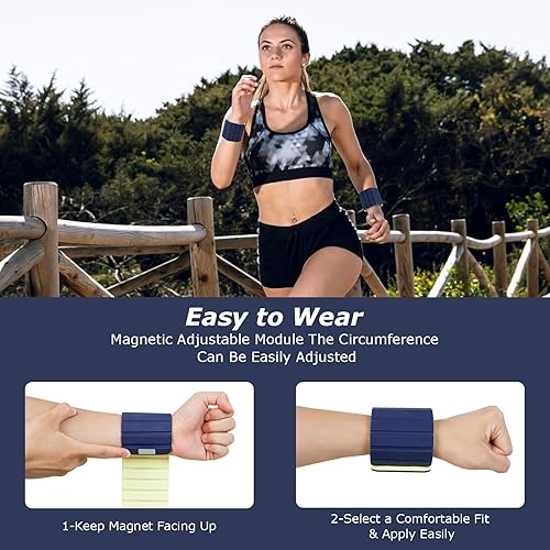 Miniatura 6 de Pesas de tobillo para muñeca, brazaletes con peso ajustables para tobillo y muñeca para mujeres y hombres, paquete de 2 (1 libra cada uno), bandas