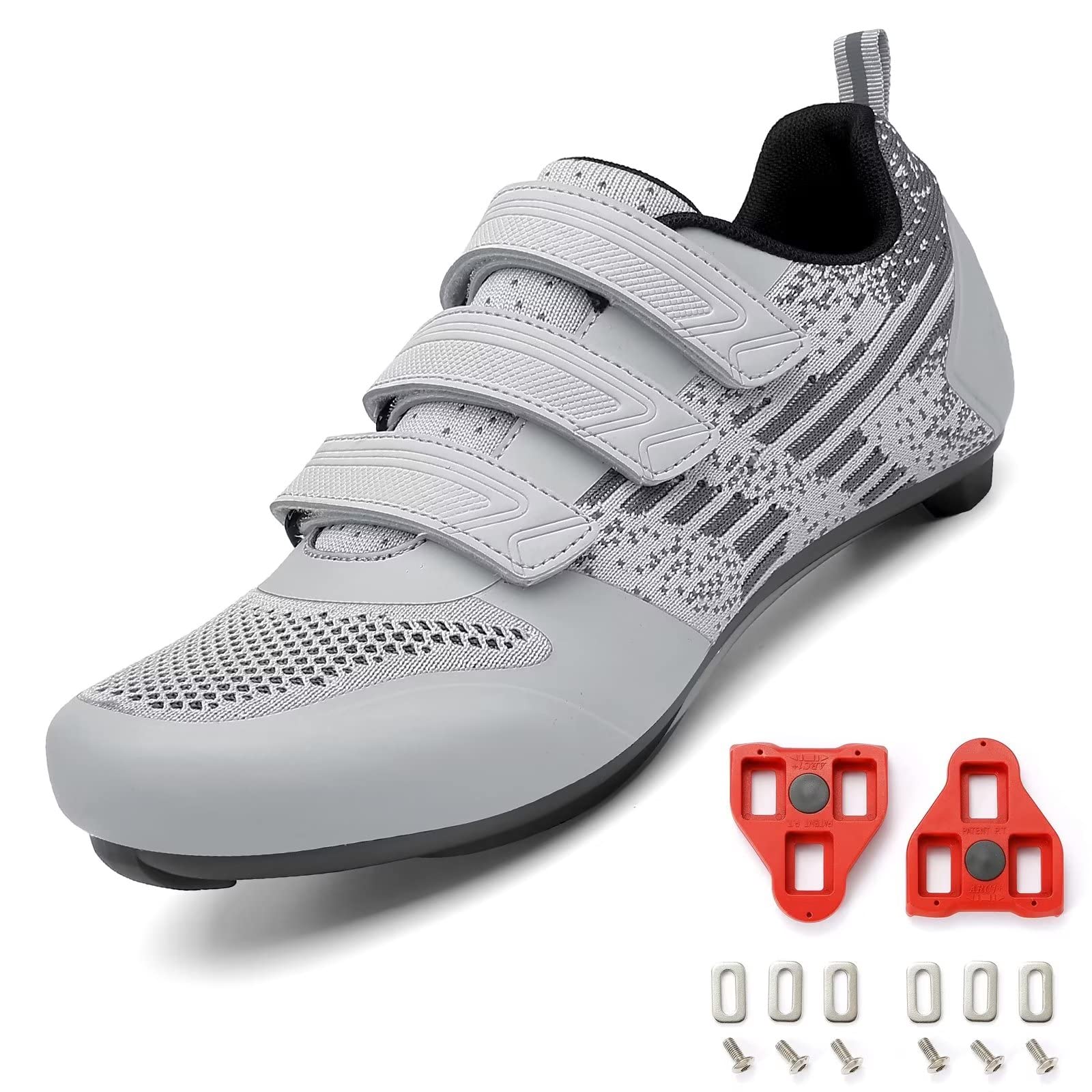 Męskie damskie buty rowerowe kompatybilne z Peloton Mountain Road Bike i SPD Look Delta Cleats idealne do butów do jazdy na rowerze z klipsem, do użytku wewnątrz i na zewnątrz, A Szary, 46/47 EU