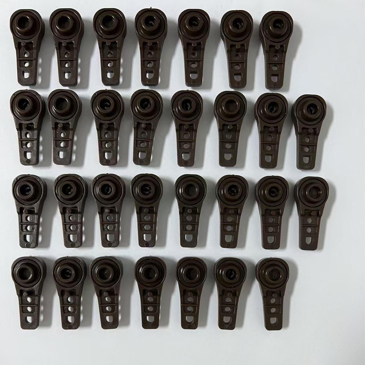 Brown Slim Ball Bearing Carriers for Ceiling Track and Traverse rod,Track sliders for 1/2 inch track grooves,30 Glider per pack