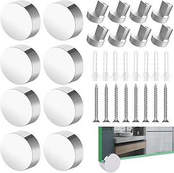4 Stück Spiegelhalter Edelstahl - Für Spiegel 4-6mm Dicke