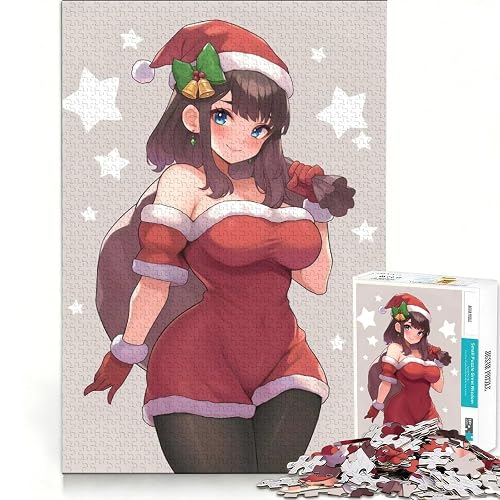 Rompecabezas de 1000 Piezas para Adultos, diseño navideño de Chica Anime, decoración de Pared