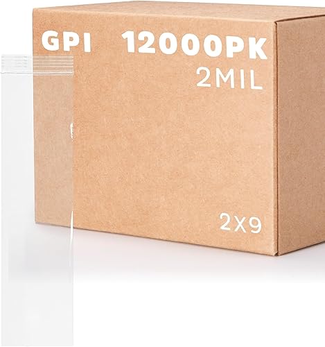 Miniatura 6 de GPI - 1000 fundas, 2 x 9 pulgadas de largo, bolsas de plástico transparente con cremallera  a granel, 2 mil de grosor, duraderas, bolsas de