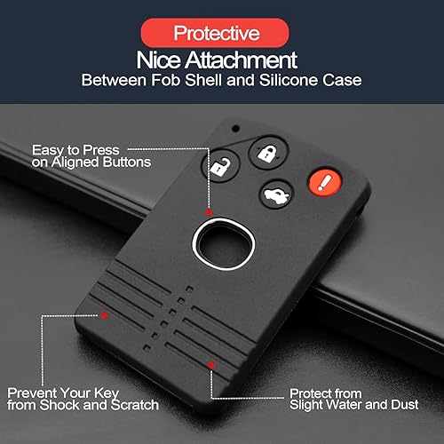 Miniatura 4 de 2 unidades para Mazda CX-7 CX-9 MX-5 Miata RX-8 Smart Card 4 botones llavero funda protector llavero entrada sin llave soporte remoto