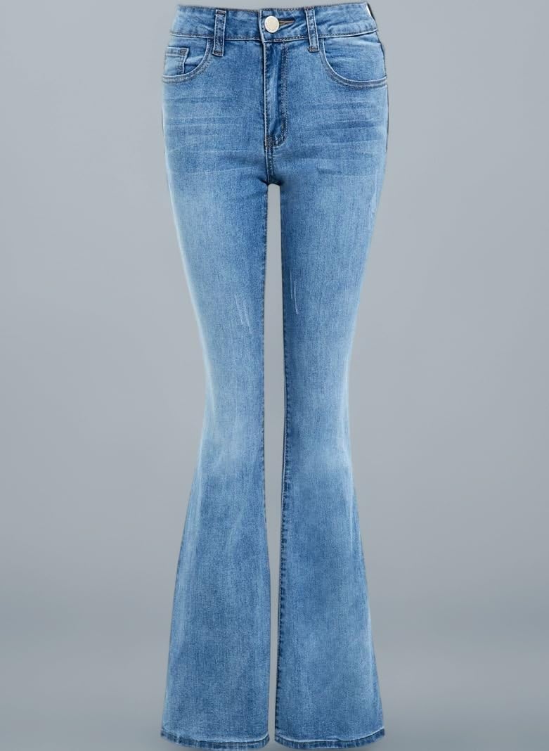 Womens Denim Flared Stretch Bootcut Jeans, Size 6 to 16