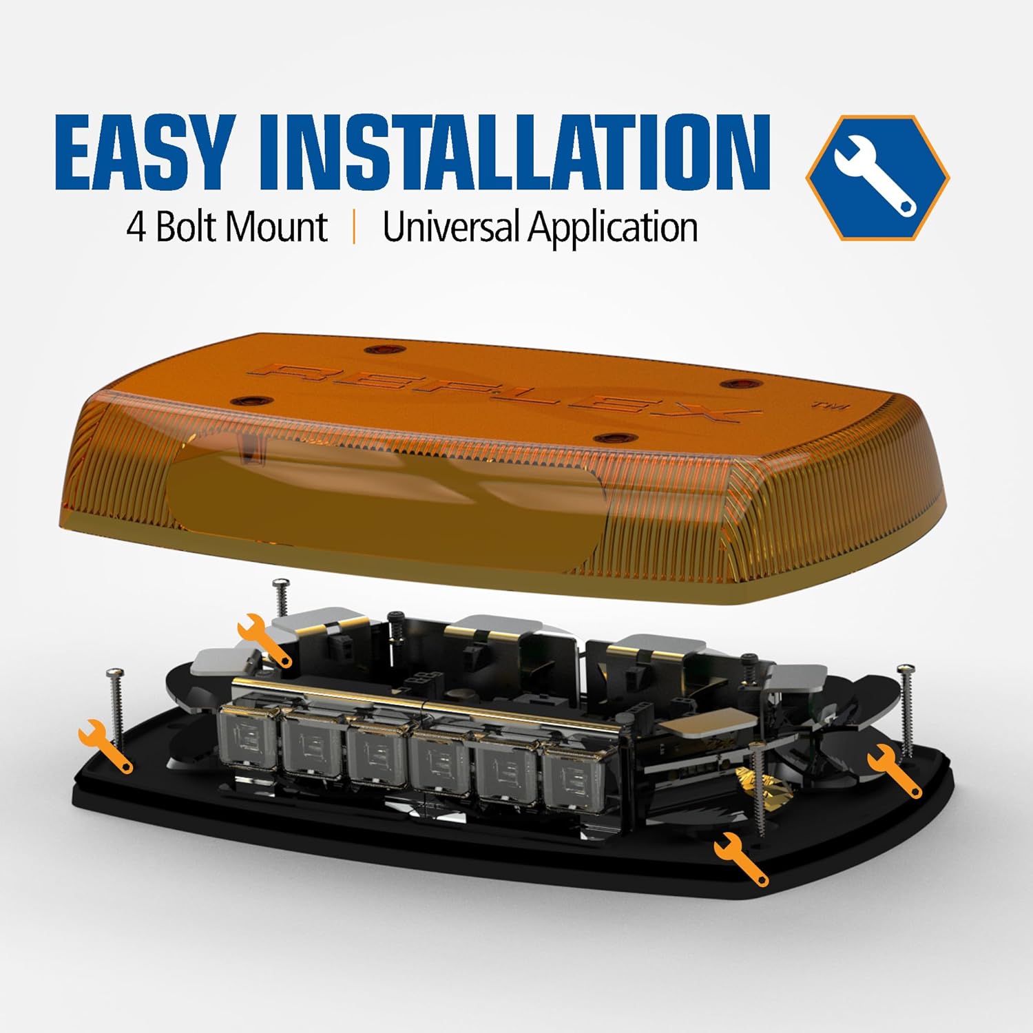 ECCO 5590A Series Reflex® 15" LED Mini Bar - Amber | 12-24VDC | 18 Flash Patterns