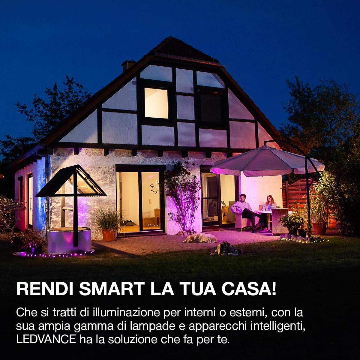 LEDVANCE SMART+ DECOR Twist lampada a sospensione WiFi, nera, 24,5W, 2100lm, luce bianca regolabile 3000-6500K, DIM, luce verso l'alto e il basso, controllo da app, compatibile con Amazon, Google