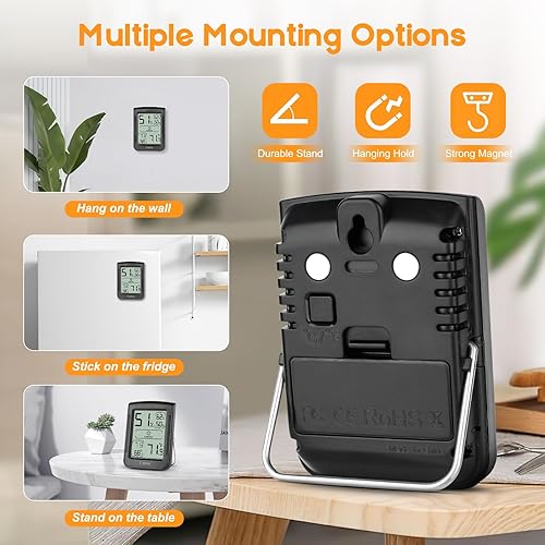 Miniatura 5 de Termómetro higrómetro digital de interior para el hogar, termómetro de habitación con medidor de temperatura y medidor de humedad, medidor de
