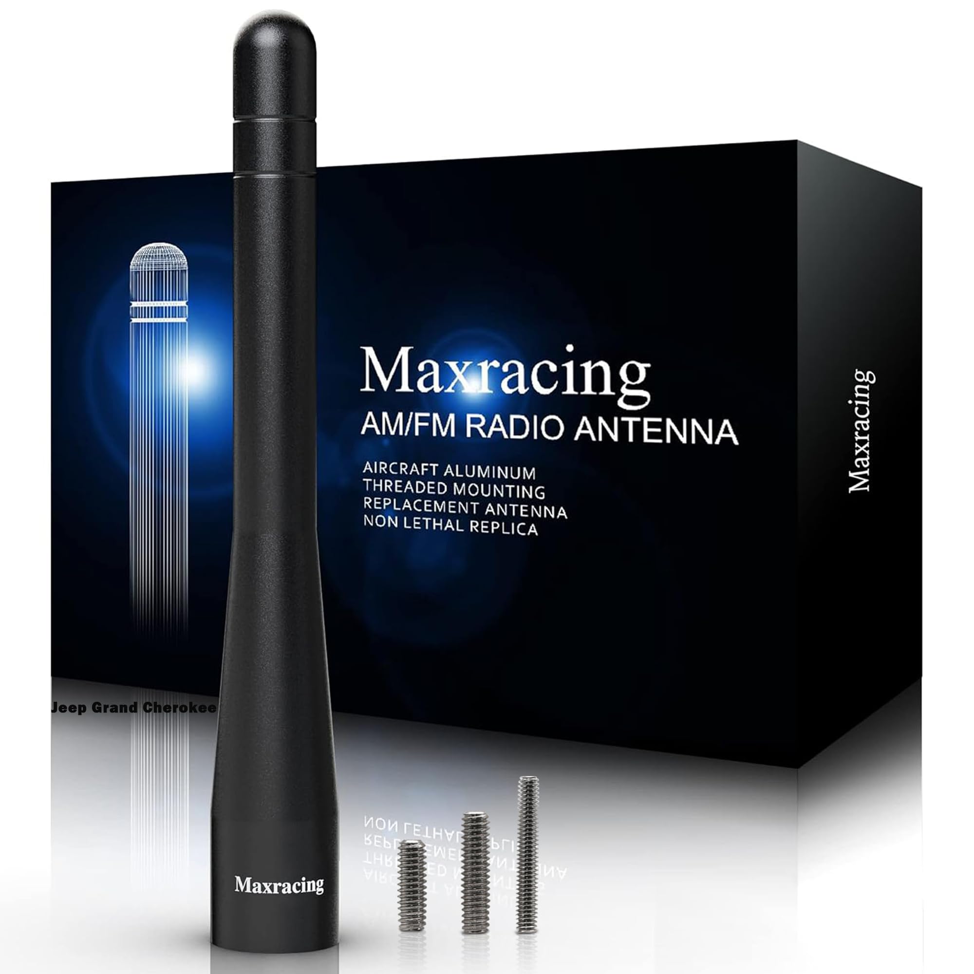 MAXRACING Antenna corta per camion compatibile con Jeep Grand Cherokee 1999-2010, sicura per autolavaggio, antenna di ricambio in alluminio