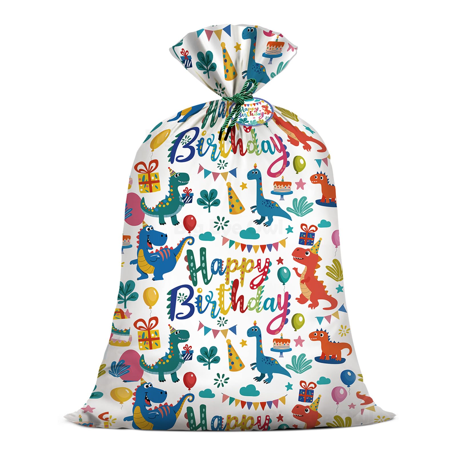 Extra Large Dinosaur Plastic Gift Bag 56x36 Inch Dino Happy Birthday Presents Wrapping Bag for Birthday Party Bags