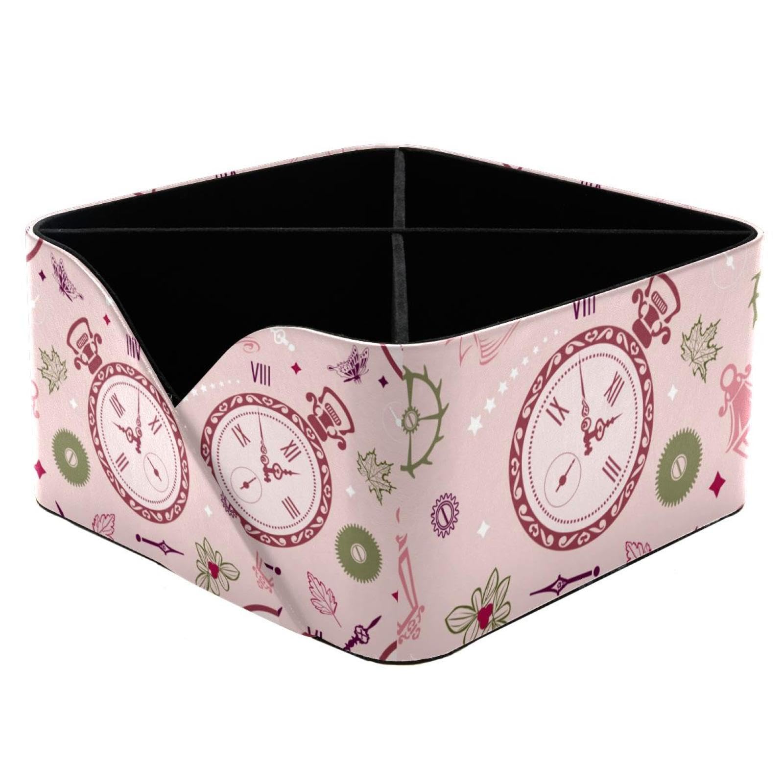 Organiseur de bureau vintage rose avec porte-crayons et rangement grande capacité
