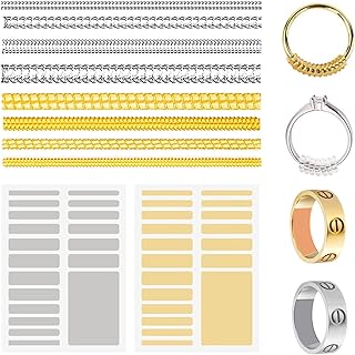 Invisible Ring Size Adjuster for Loose Rings, 46 Pcs Ring Adjusters Fit Any Rings Various Size of Ring Sizer, Spiral Ring Tightener, Jewelry Adjusters Fit Wide Ring