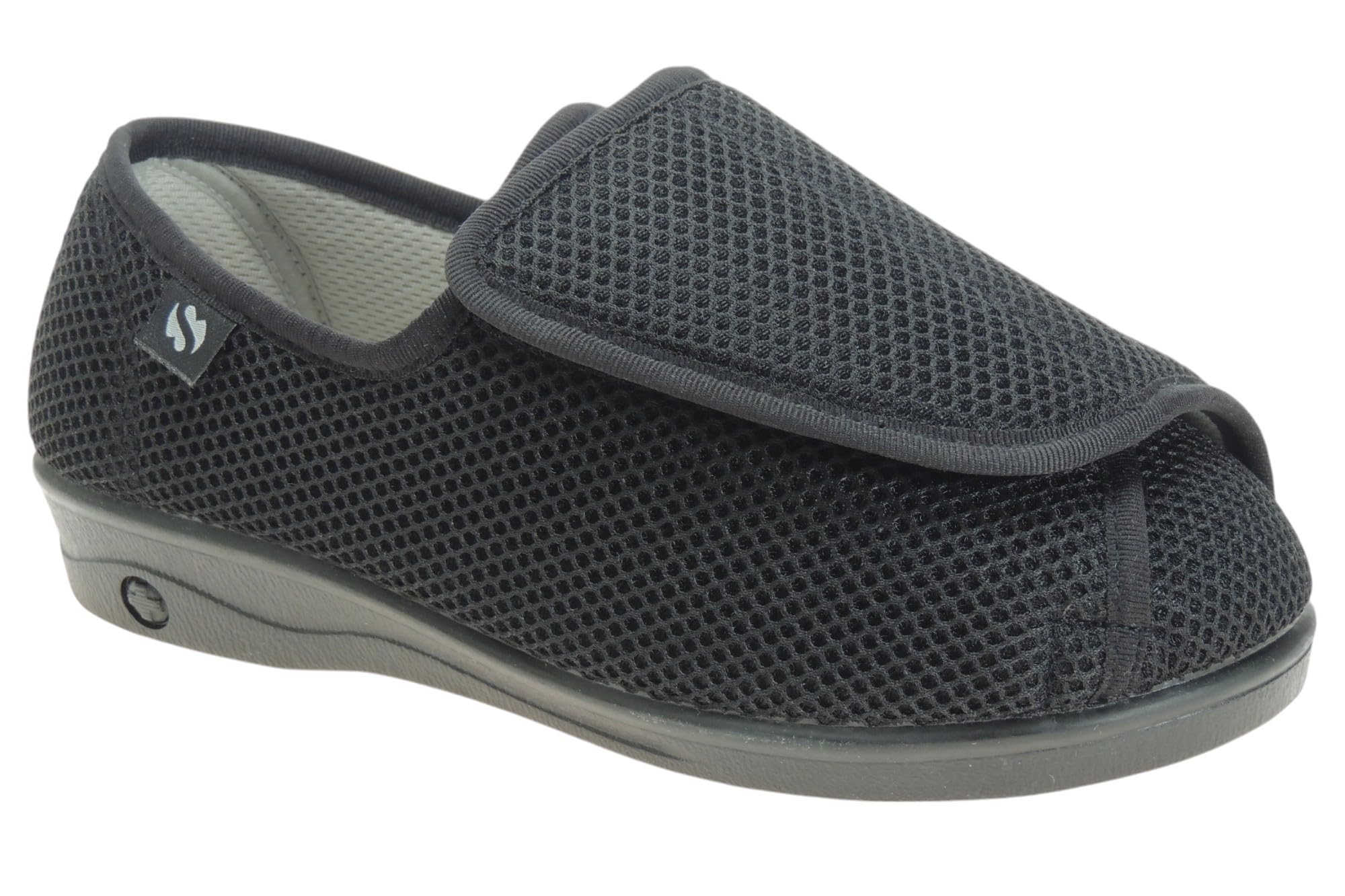 Calzados Romero Zapatilla para Pies Delicados en Ancho Especial para Mujer Tratamiento Antibacteriano Sanitized Negro Talla 38