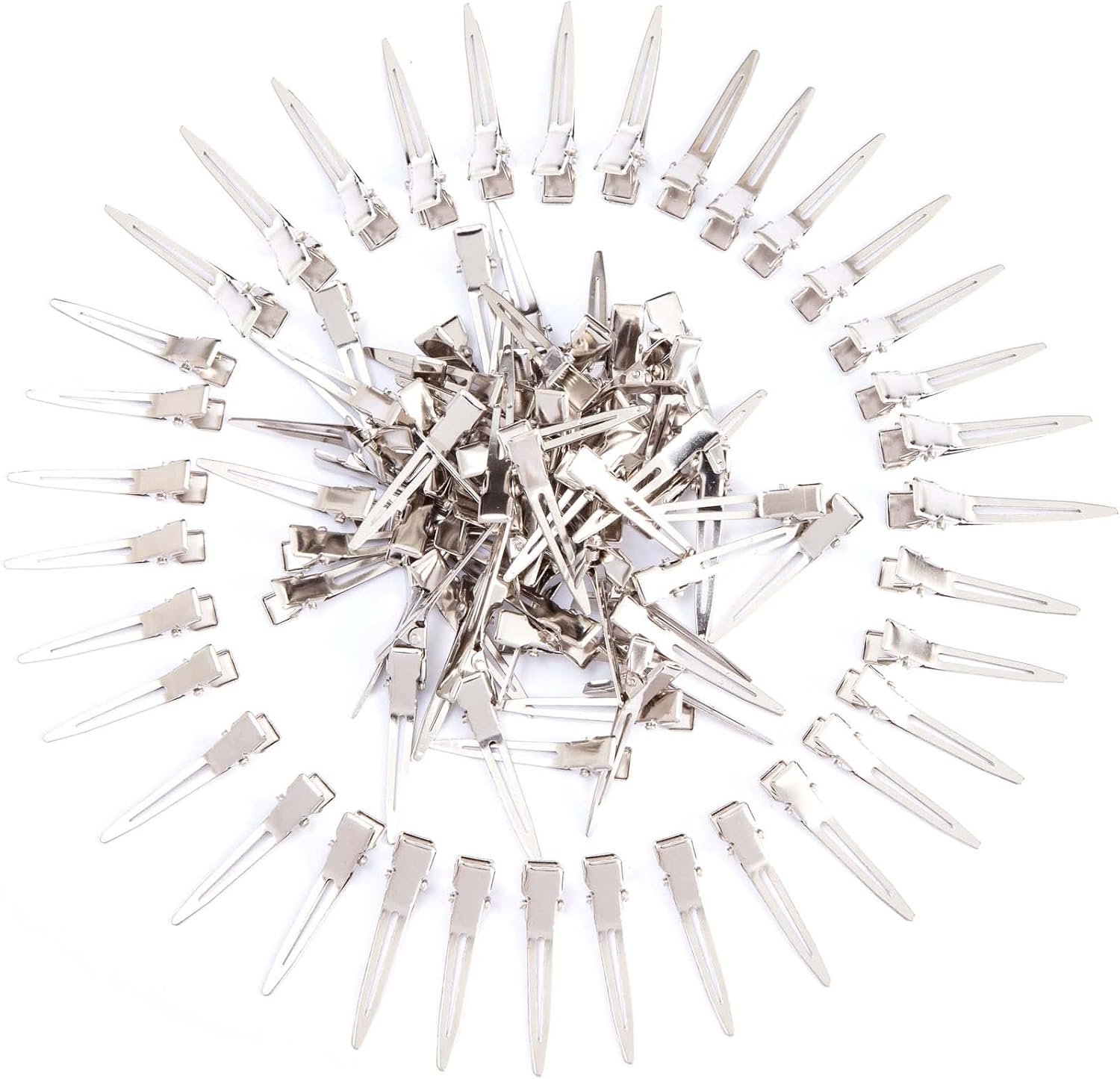 100 Paket Gümüş Timsah Kıvırcık Klipsler, 1,8 İnç Tek Tırnaklı Klipsler Saç Aksesuarları, Kızlar ve Kadınlar için, Saç Şekillendirme, Saç Boyama, Rastgele Renk (gümüş)