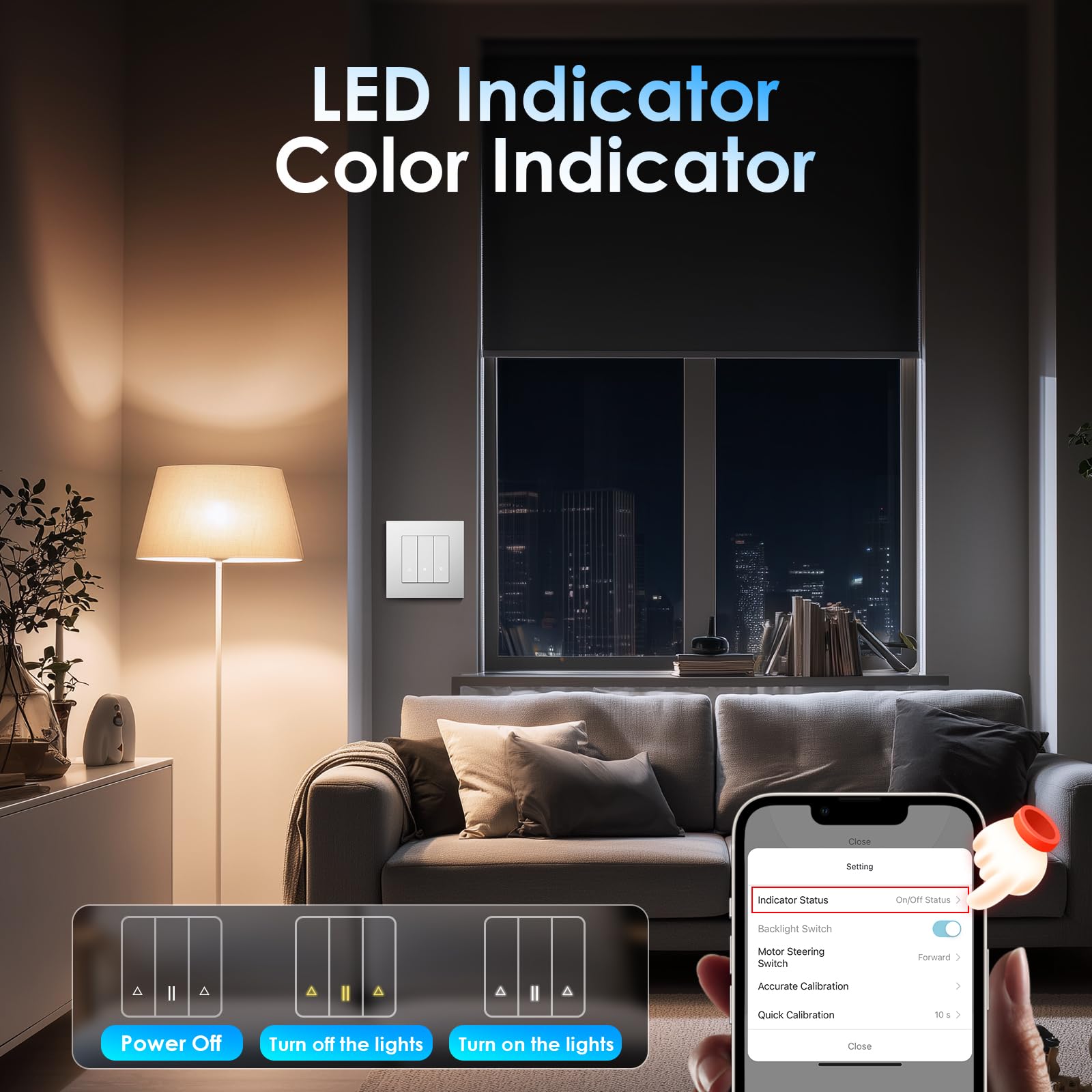 BSEED Smart Zigbee przełącznik roletowy, inteligentny przełącznik żaluzji do montażu w ścianie kompatybilny z Alexa/Google Home/Tuya, inteligentny zegar roletowy z ramą PC, wymaga neutralnego przewodu