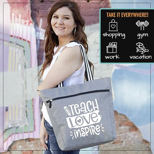 Miniatura 5 de Brooke & Jess Designs Teacher Tote Bag for Work - Teacher Handbag Gifts for Women, Teacher Bag Best Teacher Appreciation Gift