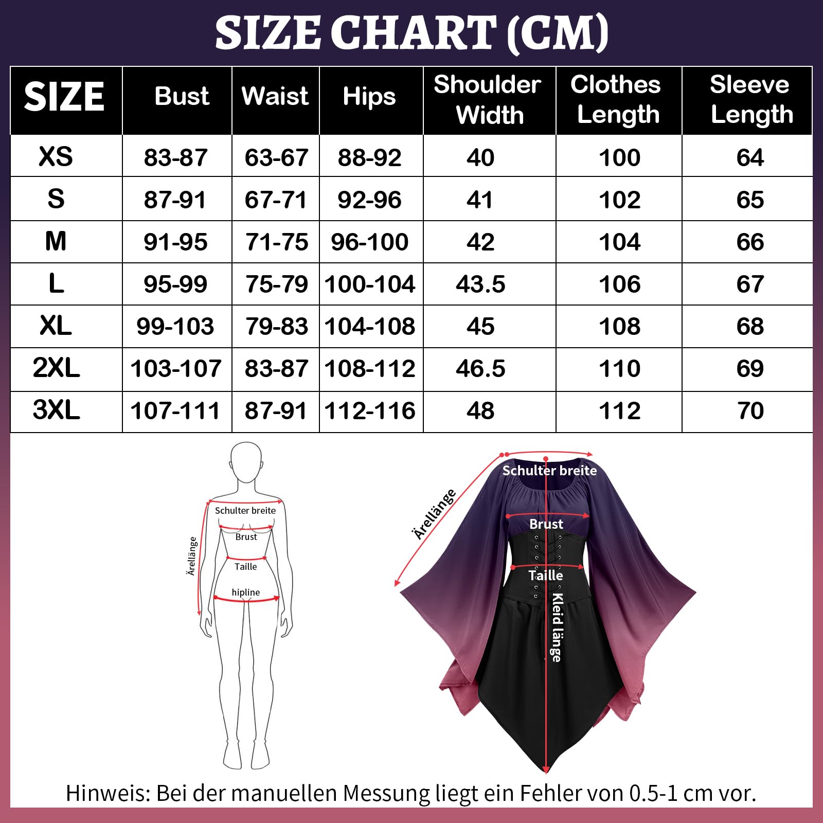 Abito da donna medievale con maniche a tromba, abito tradizionale irlandese per donne rinascimentali, cosplay, carnevale, feste di Halloween