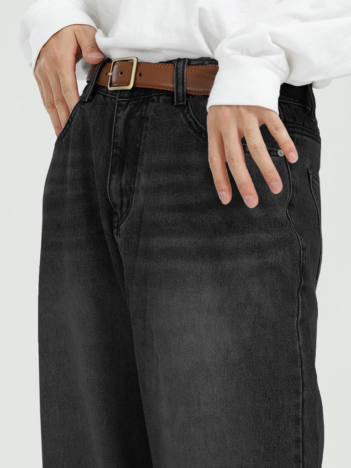 EMMIOL Baggy Jeans Men,y2k Jeans Cargo Design Wide Leg Loose Fit,Mens Denim Pants Vintage Skater Streetwear Relaxed - Image 5