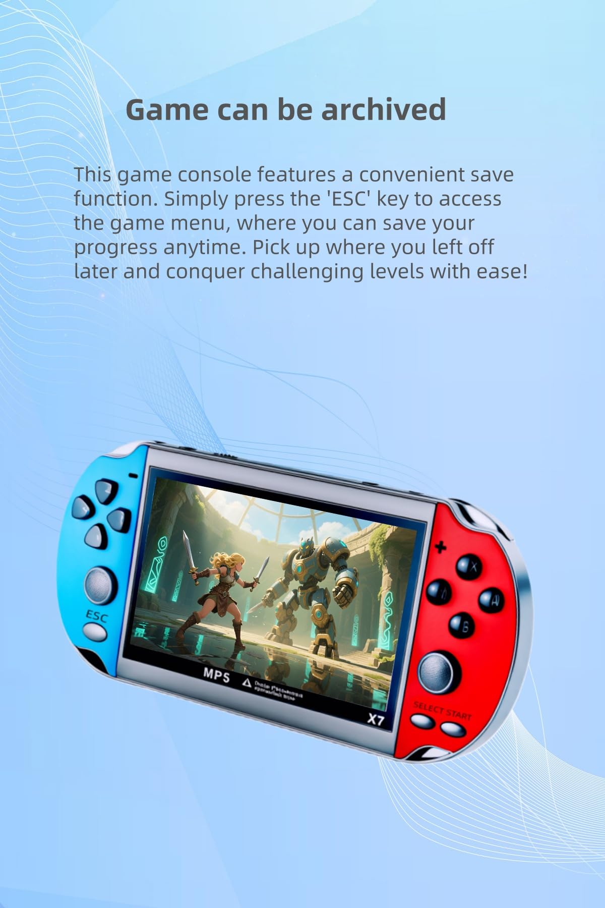Console de Jeux vidéo Portable YHFITN avec écran IPS de 4,3 Pouces - Jeux intégrés, Sortie TV Compatible, Batterie Rechargeable. du Plaisir Classique pour Tous Les âges.