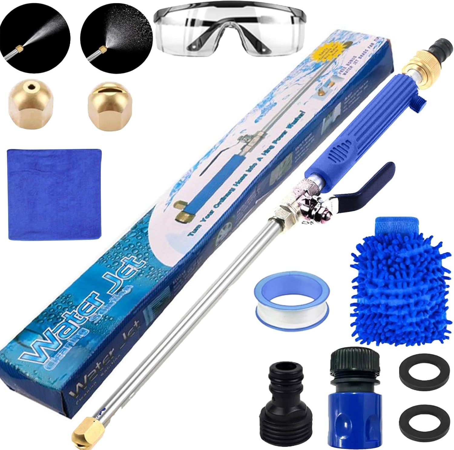 Hose Hawk Pressure Washer, Hosehawk Pro - Professional Water Handheld Power Washer with 360° Rotating Nozzless, 4 Spray Modes Multi Function for Cleaning Yard Car Driveways (SetA)
