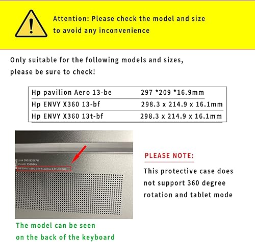 Miniatura 2 de Funda protectora para laptop de 13.3'' HP Envy X360 13-bf 13t-bf y Hp Pavilion Aero 13-be 2 en 1, funda protectora para laptop con soporte y soporte