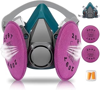 Reusable Respirator Mask with Activated carbon filter cottons for Gas, Organic Vapors