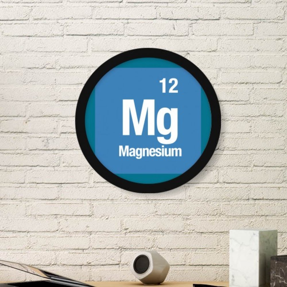 Magnesio elemento químico pintura en marco redondo negro de madera el regalo original de decoración
