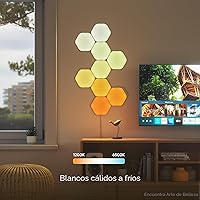 Vista 5 de Nanoleaf RGBW - Luces de pared LED de formas, paneles de pared inteligentes con más de 16 millones de colores, compatibles con Alexa y Google