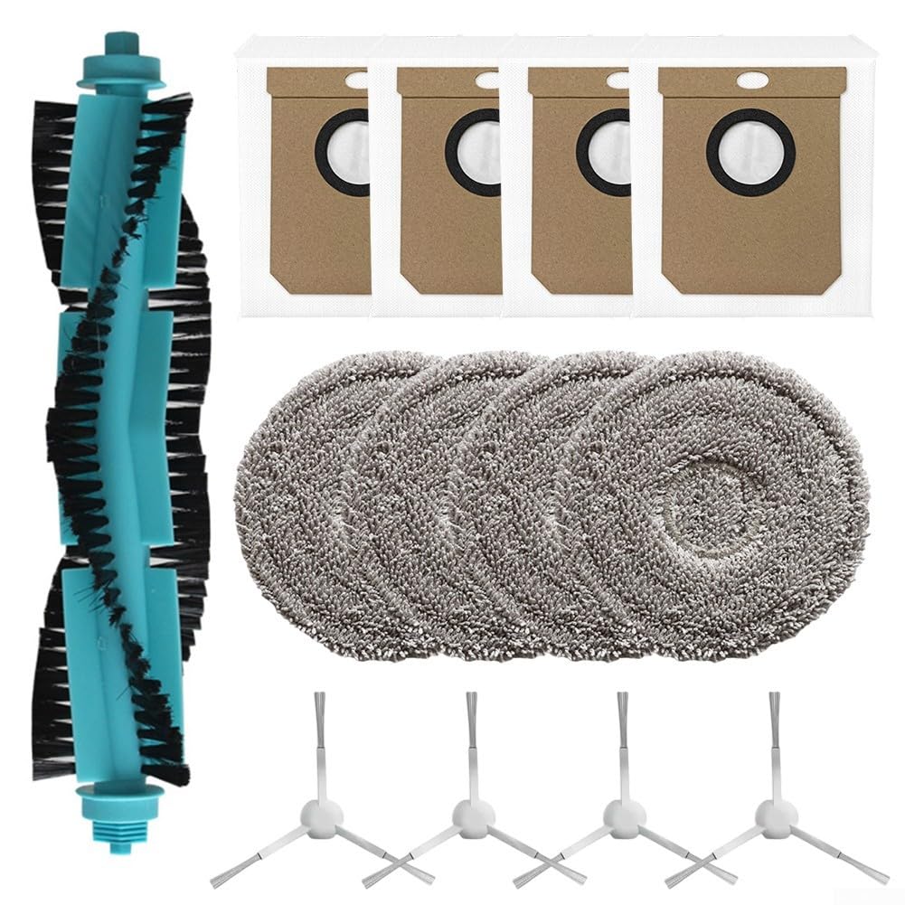 Juego De Piezas De Repuesto Para Cecotec Para Conga 15090 16090 AI SpinArm Home&Wash Aspiradoras Robot - Incluye 1 Cepillo Principal, 4 PañOs De Mopa, 4 Bolsas Para Polvo, 4 Cepillos Laterales