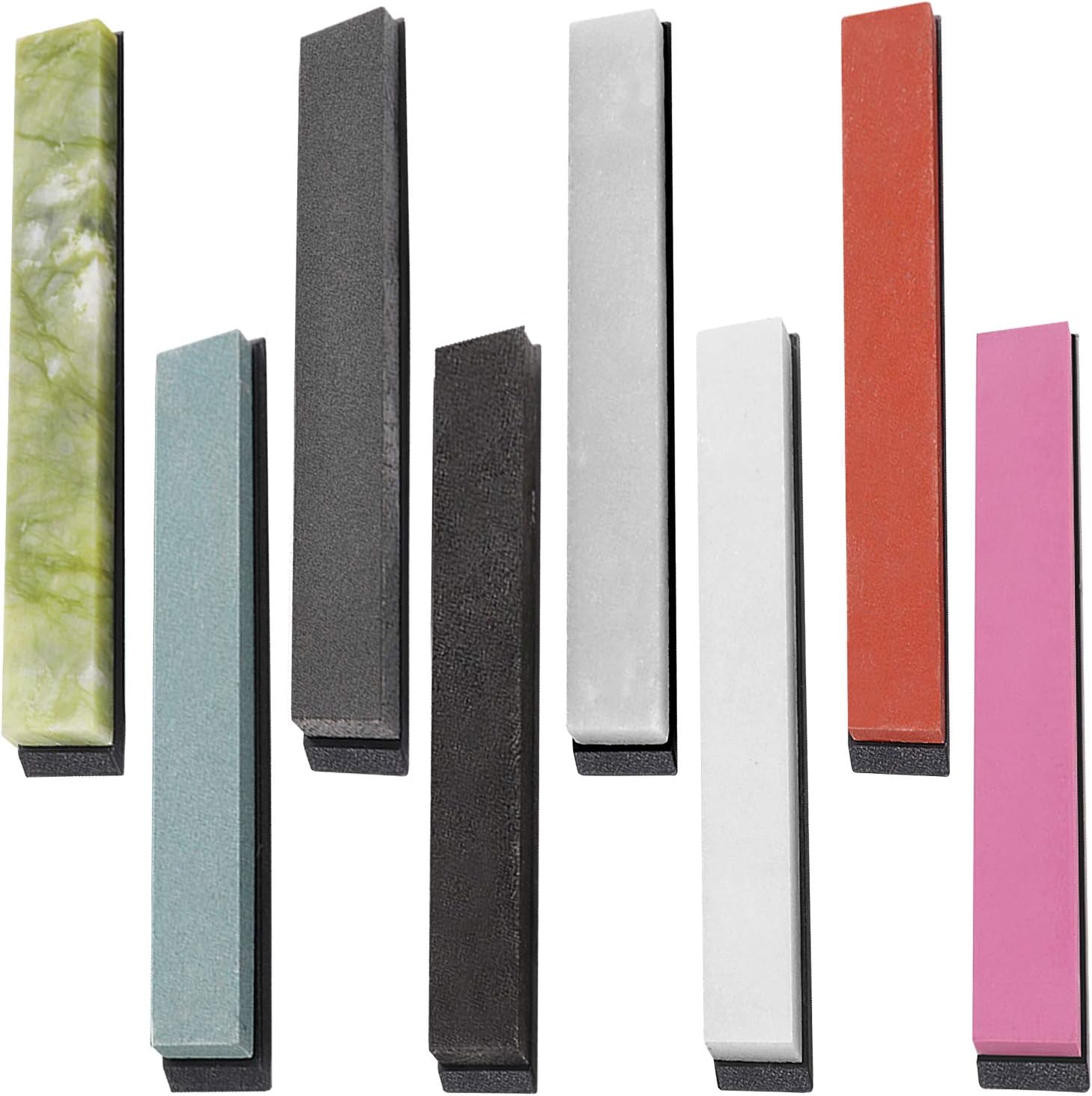 Outivity 8 Pack Sharpening Stone Set,Knife Sharpening Stone Kit,Whetstone with Bases,8 Different Grits 240, 400,800,1500,3000, 6000,8000,10000 For Kitchen Knife,Professional Sharpening System