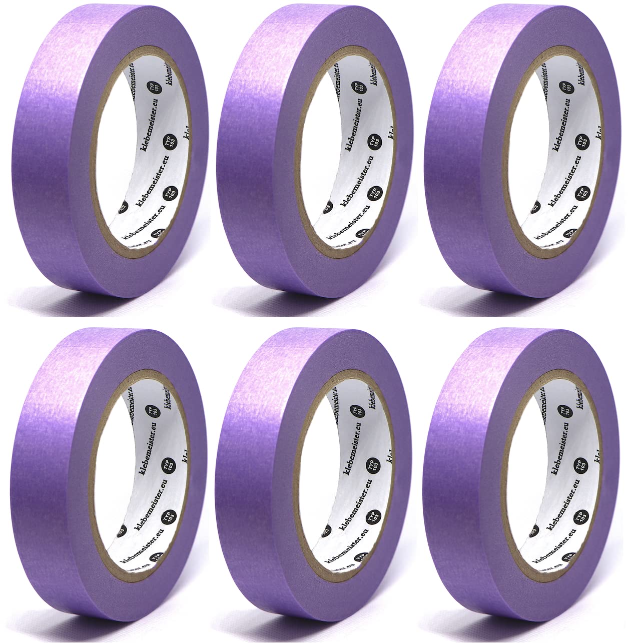 klebemeister® SENSITIV SOFT - Ultra Schonendes Professionelles Abklebeband Malerband ⎥ 6x Rollen je 25mm x 50m = 300m