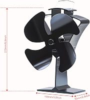 HAWCAFU Kályha Ventilátor Hőmeghajtású Fa- és Pellet Kályhához - New 4-leaf design 7