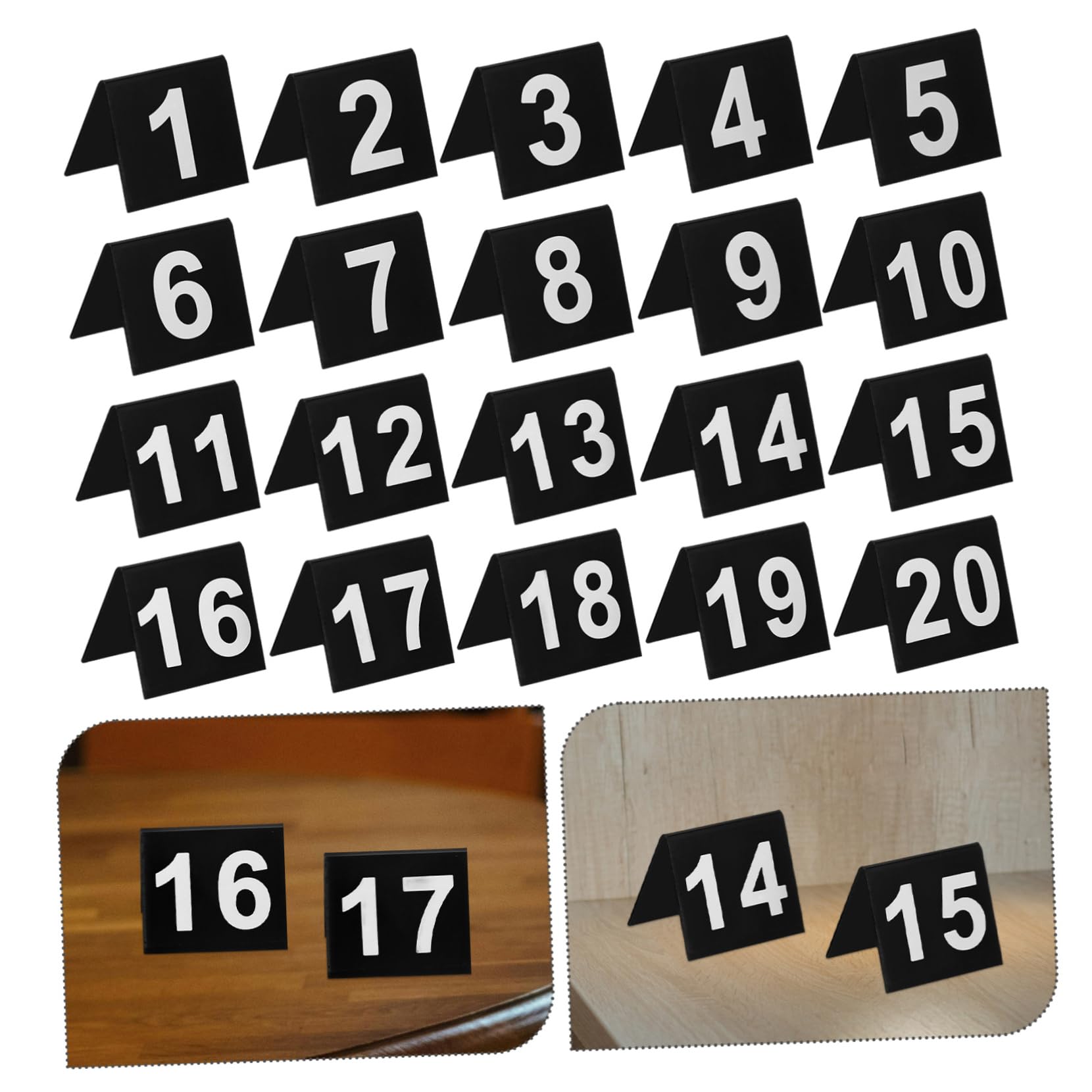 20 Stück Förmige Tischnummern aus Acryl für Hochzeiten und Veranstaltungen Doppelseitige Tischkarten Stabil und Platzsparend für Empfänge und Feiern