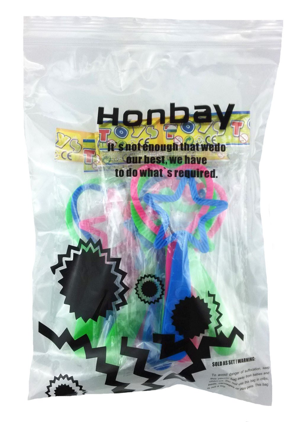 Honbay 12pcs Mix Color Circle Star Heart Shape Bubble Wands - Image 4