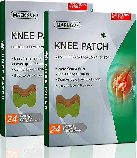 Herbal Knee Patch – 48 Pcs Self-Heating Pads for Joint Ease & Muscle Relaxation – 12-Hour Heat Pad for Knee Relief, Pain Support & Comfort