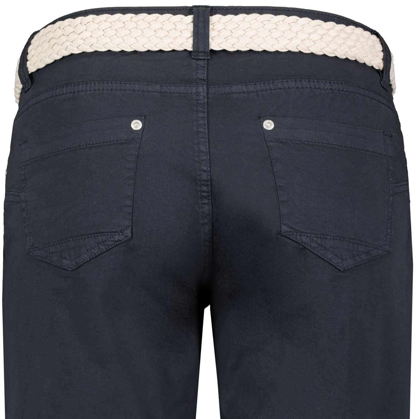 Sublevel Damen Denim Bermuda Chino Stretch Shorts mit Aufschlag Bequeme Kurze Hose im Used Look