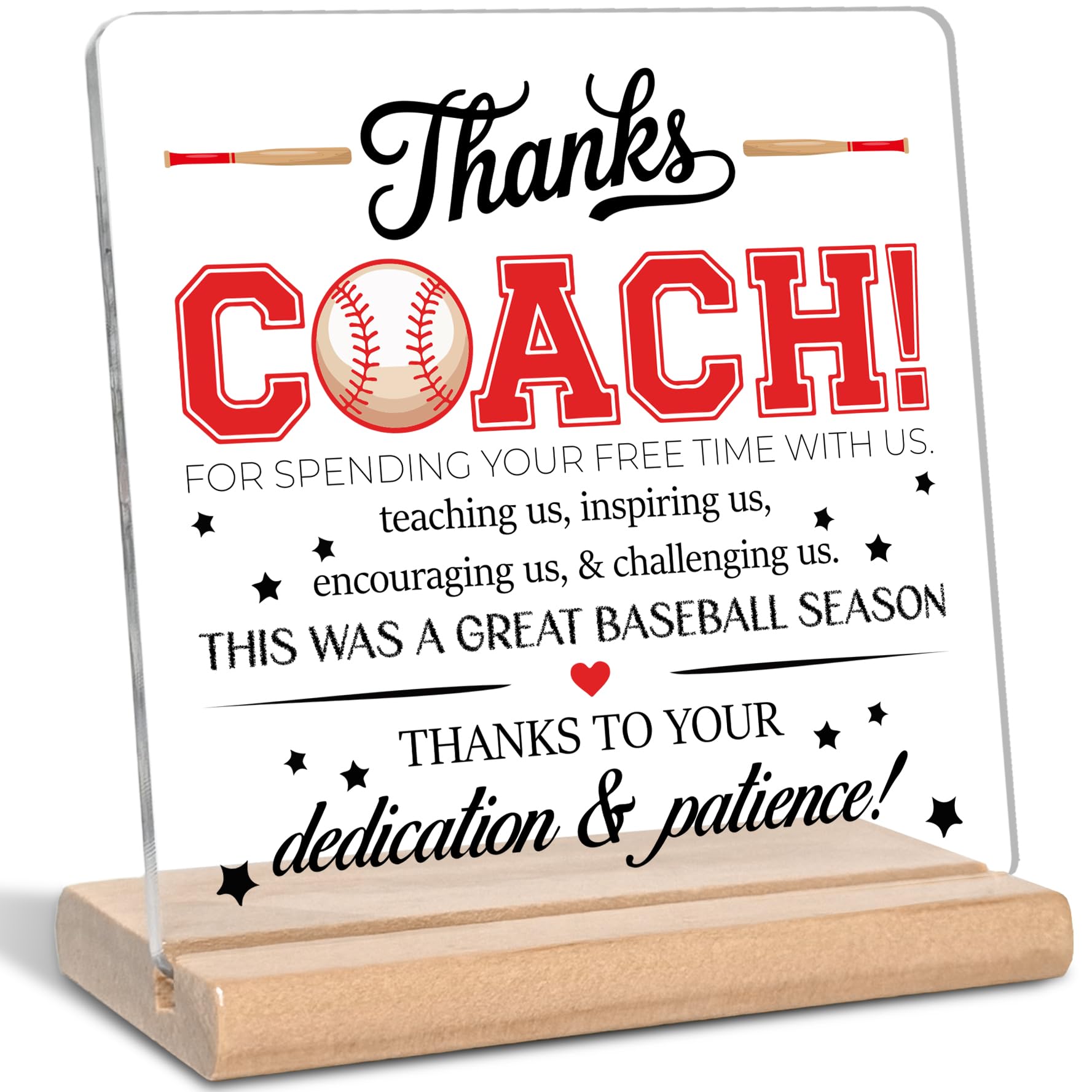 Photo 1 of Thank You Gifts for Baseball Coach?Thanks Coach! Acrylic Plaque Sign, Appreciation Gifts, Office Home Desk Decor Sign